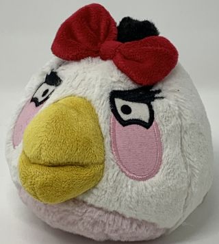 Angry Birds Plush White Pink Girl With Red Bow Matilda 5’ Stuffed With Sound