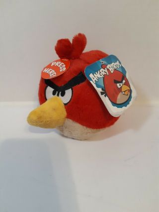2010 Angry Birds Red Bird 5 " Plush Stuffed Animal Doll.