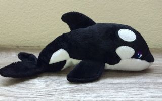 Vintage Stuffins Lisa Frank Max Splash 1998 Bean Stuffed Whale Orca Animal Toy 2