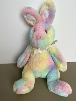 Douglas Rainbow Sherbet 10 " Bunny Plush Stuffed Animal Easter Rabbit Pink Green
