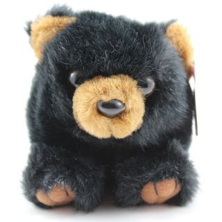 Swibco Puffkins Benny Bear Plush Stuffed Animal Black Brown 4 "