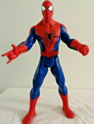 Spiderman 10 " Talking Action Figure With Light Up Eyes Marvel 2014 Hasbro