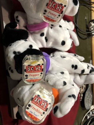 Mattel Disney 101 Dalmatians Star Bean Plush Pepper And Penny Freckles Tags Ca