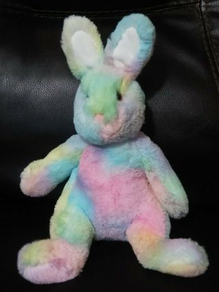 Douglas Rainbow Sherbet 10 " Bunny Plush Stuffed Animal Easter Rabbit Pink Green