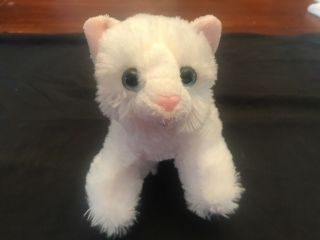 Aurora Adorable White Kitty Cat Kitten Pink Nose Blue Eyes Plush Doll Figure