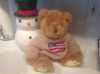 Usa Flag Sweater Stuffed Teddy Bear Russ Berrie Yankee Doodle 16 " Plush
