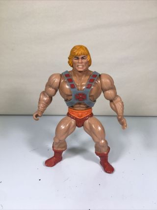 Vintage Figure 1981 Masters Of The Universe 8 Back He - Man Strap Armor Motu