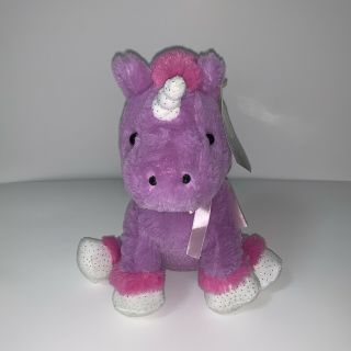 Animal Adventure Unicorn Stuffed Animal Plush 2018 Purple Pink White Sparkly