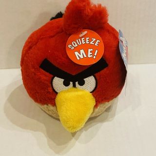 2010 Angry Birds Red Bird 5 " Plush Stuffed Animal Doll Kids Collectable