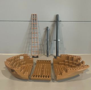 Lego 6274 Old Brown Boat Ship Hull Stern Bow Middle Ladder Mast