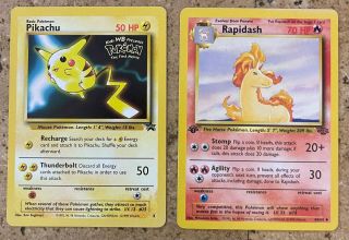 Pikachu The 1st Movie & Rapidash 44/64 Pokemon Cards