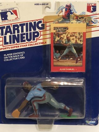 1988 Starting Lineup Juan Samuel Figure Toy Card Philadelphia Phillies Mlb Mets
