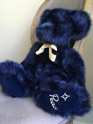 Russ Berrie & Co,  Inc Teddy Bear Dark Sapphire Blue Alleluia Peace