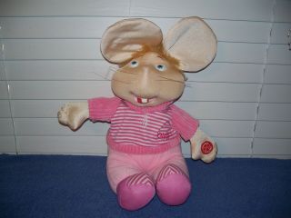 Rare Girl Animated Topo Gigio Plush Stuffed Mouse Doll