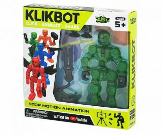 Stikbot Klikbot Helix Translucent Green Stop Motion Animation Action Figure