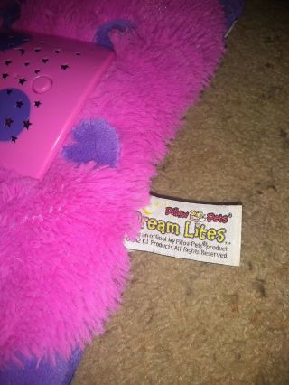 Pillow Pets Dream Lites Ladybug Pink Purple Starry Night Light 3