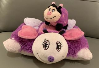 Pillow Pets Lady Bug Beetle 12 " Plush Stuffed Toy Purple Pink,  6 " Baby Plush