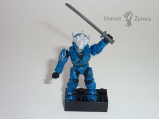 Halo Mega Bloks Series 1 Blue Hayabusa Spartan With Katana Sword (rare)