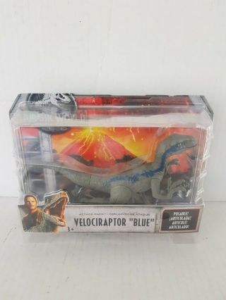 Mattel Jurassic World Fallen Kingdom Attack Pack Velociraptor Blue Figure