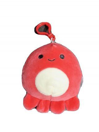 Squishmallows 3.  5 " Small Plush Veronica The Octopus Plush Clip On Keychain Red