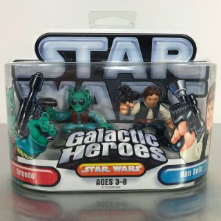 Hasbro Star Wars Galactic Heroes Greedo & Han Solo Figures 2 - Pack Box