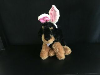 Dan Dee Collectors Choice Airedale Terrier Dog Plush Stuffed W Bunny Ears Gift
