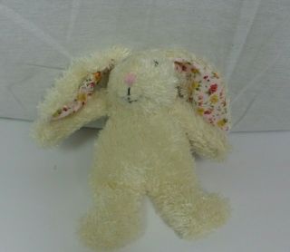 Jelly Cat Small White Bunny Rabbit Plush Stuffed Animal Toy Floral Print Ears