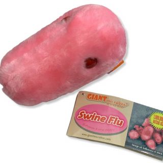 Giant Microbes Pink Swine Flu Stuffed Plush Toy 6 " Influenza A H1n1 Gag Gift