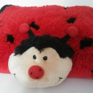 Pillow Pets Peewee Ladybug Red And Black Soft Stuffed 12” X 8 " Plush