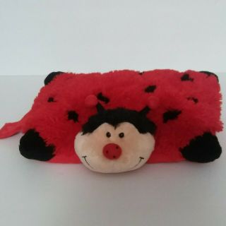 Pillow Pets PeeWee Ladybug Red and Black Soft Stuffed 12” X 8 