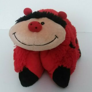 Pillow Pets PeeWee Ladybug Red and Black Soft Stuffed 12” X 8 