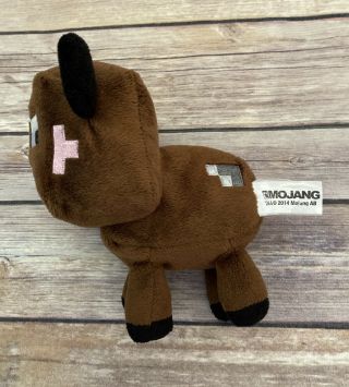Minecraft 2014 Mojang Brown Cow Plush Stuffed Animal Soft Toy 6” 3