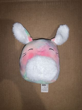 Squishmallows 5” Candy Bunny Rabbit Rainbow Tie Dye Fuzzy Belly Plush