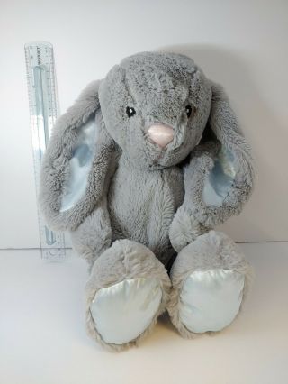 Large 17 " Gray With Blue Satin Ears Bunny Rabbit Animal Adventure Plush
