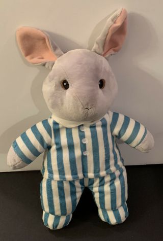 Kohls Cares Plush Goodnight Moon Gray Bunny Striped Pajamas Stuffed Animal Toy