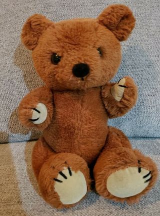 R.  Dakin Teddy Bear 10 " Plush Jointed Brown Stuffed Musical Theodore 1981