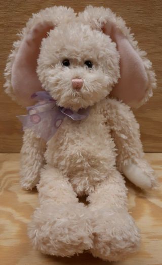 Gund 36032 Hopper Creme Bunny Rabbit W/ Ribbon Bow Plush Stuffed Animal Soft Toy