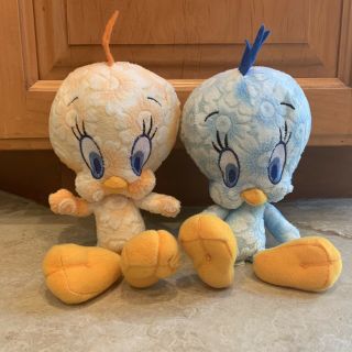 Set Of 2 Tweety Bird Plush Stuffed Animal Looney Toons Warner Brothers