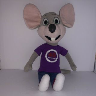 Chuck E Cheese 40 Years Of Fun Mouse Plush Purple Shirt Stuffed Animal 18” Qq