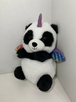 Kellytoy Panda Rainbow Unicorn Horn Pegasus Wings Pandacorn Plush Stuffed Toy