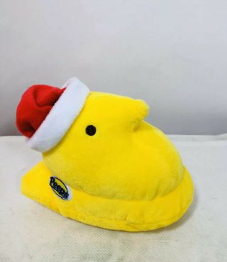 Peeps 5 " Plush Yellow Chick With Santa Hat Stuffed Animal Toy
