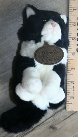 Russ Yomiko Classics Plush Long Hair Black White Cat Kitten Toy Soft Stuffed 6 "
