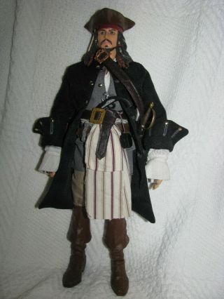 1/6th Scale Captain Jack Sparrow,  Pirates Of The Caribbean Johnny Depp Figure