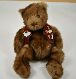 Vintage Gund Minky Brown Teddy Bear Plush Stuffed Animal 14 "