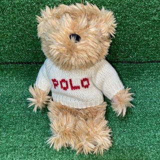 2002 Polo Ralph Lauren Plush Teddy Bear Cream Sweater Stuffed Animal Figure