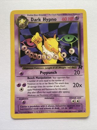 Dark Hypno 26/82 Rare Non Holo Team Rocket Pokemon Card - Near