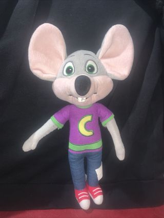 Chuck E Cheese Plush Doll Toy Stuffed Animal Mouse Purple Shirt 13 " Plushie