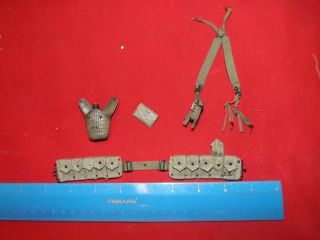 1:6th Scale Dragon Wwii Us Canvas Cartridge Belt,  Harness,  Canteen & Pouch 2