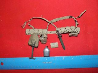 1:6th Scale Dragon Wwii Us Canvas Cartridge Belt,  Harness,  Canteen & Pouch 5