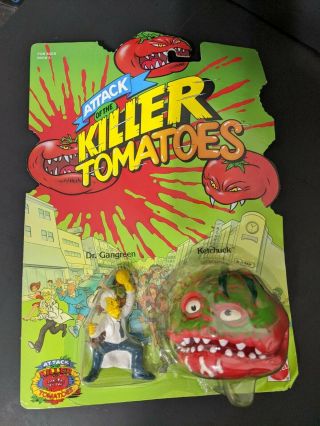 Vintage 1991 Attack Of The Killer Tomatoes Dr.  Gangreen And Ketchuck Moc